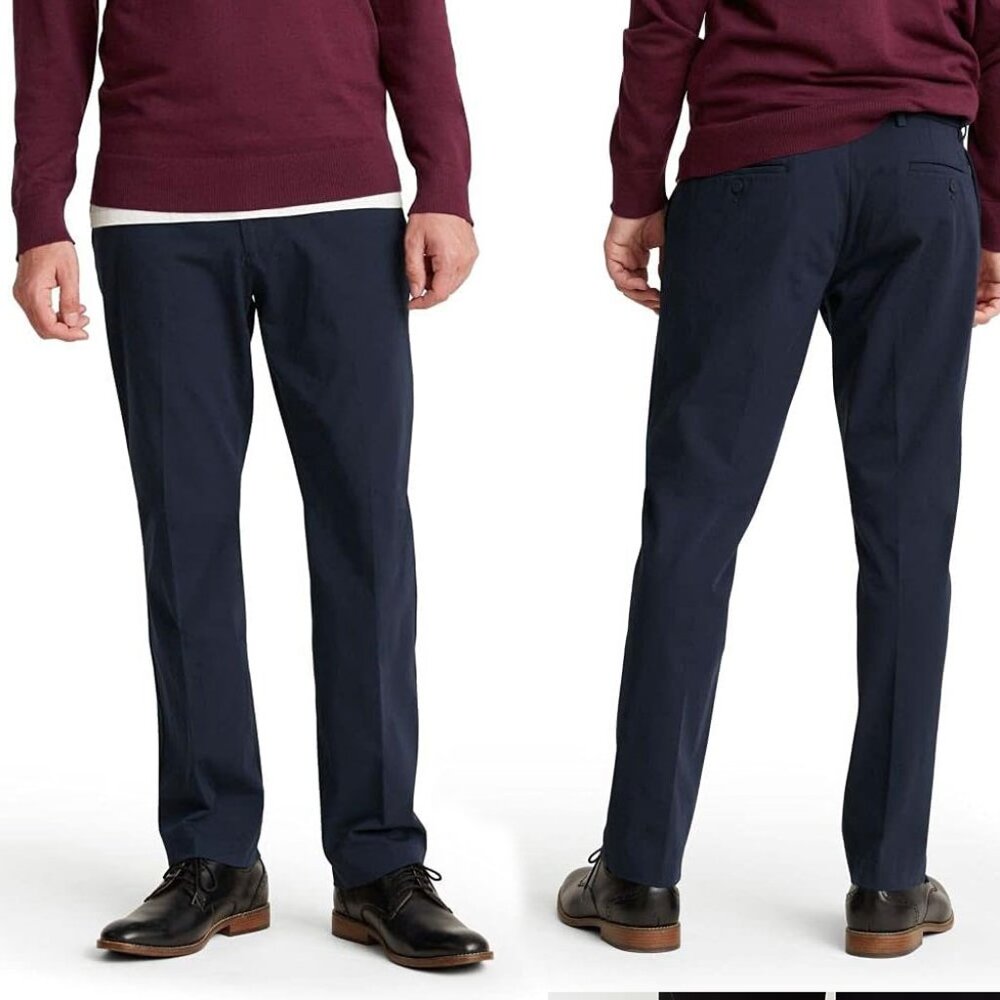 M101 Dockers Men's Navy Straight Fit City Tech Trousers - Size 38 x 30 - NWT$72